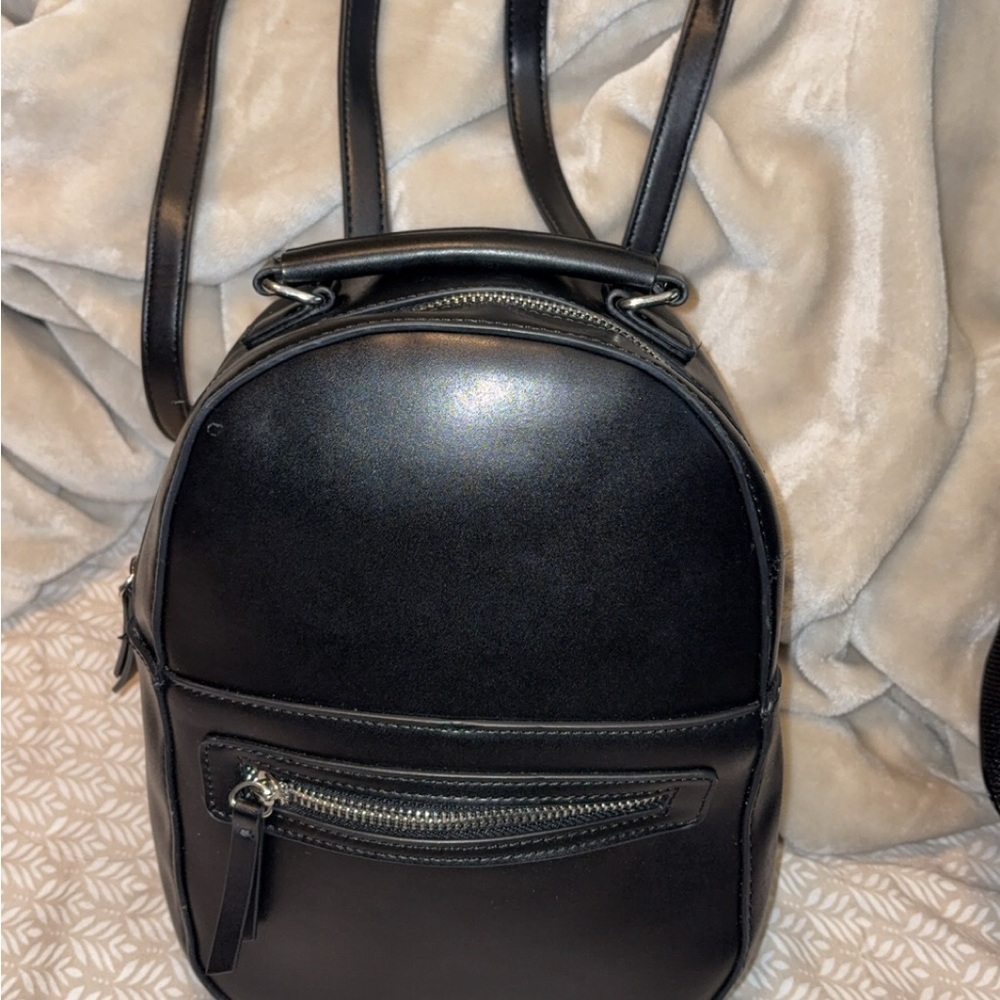 Black Leather Backpack